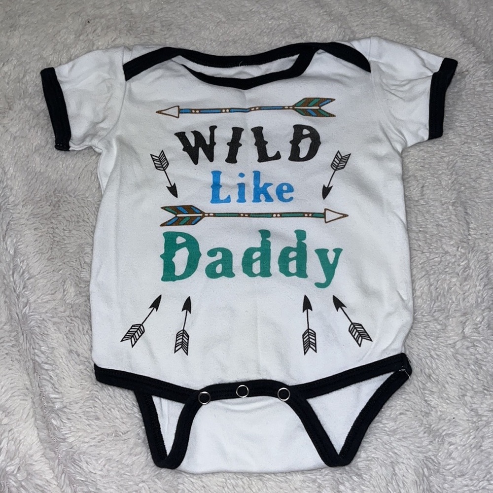 (3 for $10) 0-3 month “wild like daddy” bodysuit
